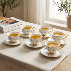Tea Cup and Saucer Set - 6 Pcs